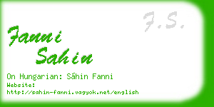 fanni sahin business card